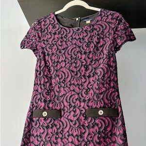 Tommy Hilfiger Burgundy and Black Lace Dress